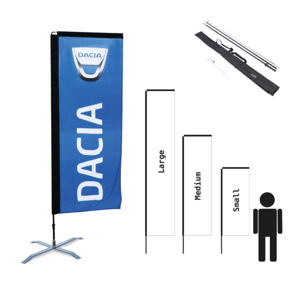 Beachflagga H-shape med spik