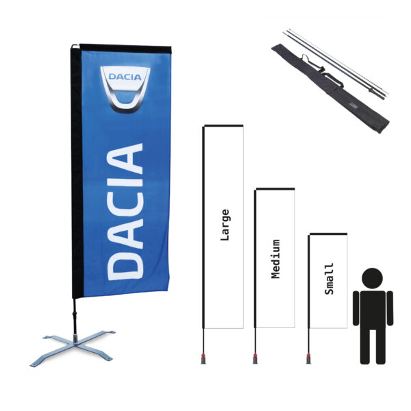 Beachflagga H-shape med mast