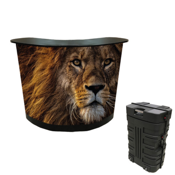 Mässbord Boomerang med tryck